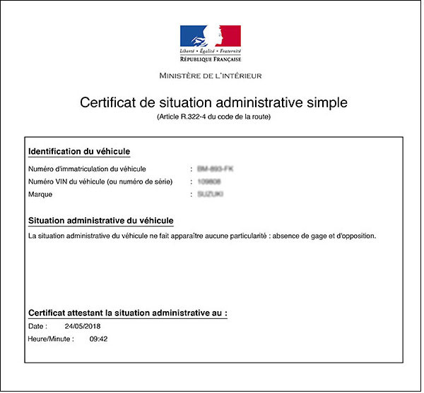 Certificat de situation administrative